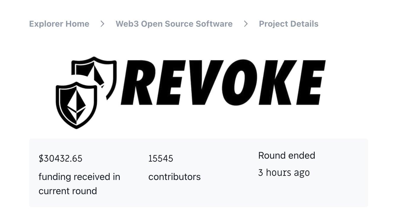 Revake.cash on Gitcoin Grants 18